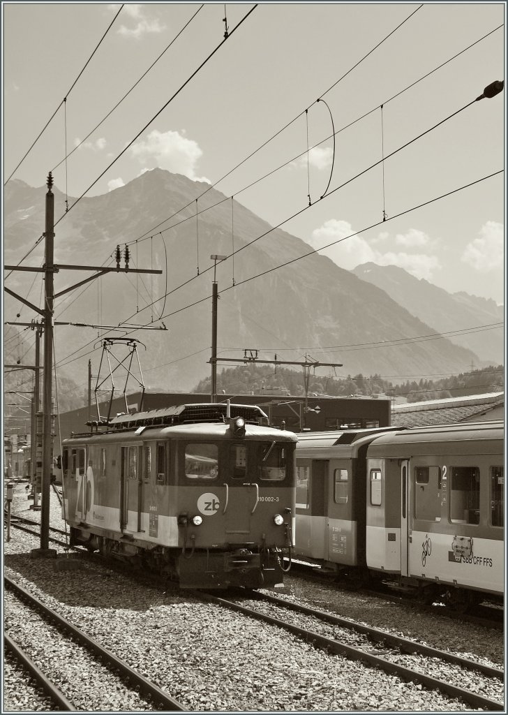 (Noch) Allt�gliche Br�nigbahn Romantik in Meiringen.
20. Aug. 2012