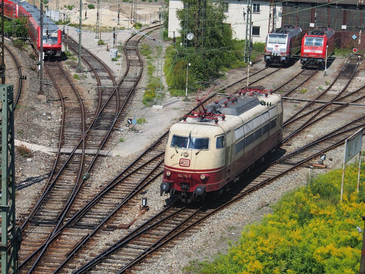 103 113-7; 146 227-4;146 225-8 und 611 001 in Ulm am 17.08.2014.