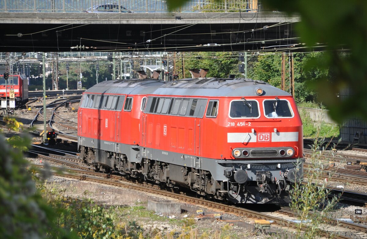 218 456-2 und 218 in Ulm am 03.10.2013.