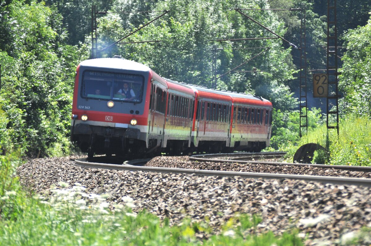 628 343und 628 337 in Ulm am 21.07.2009.