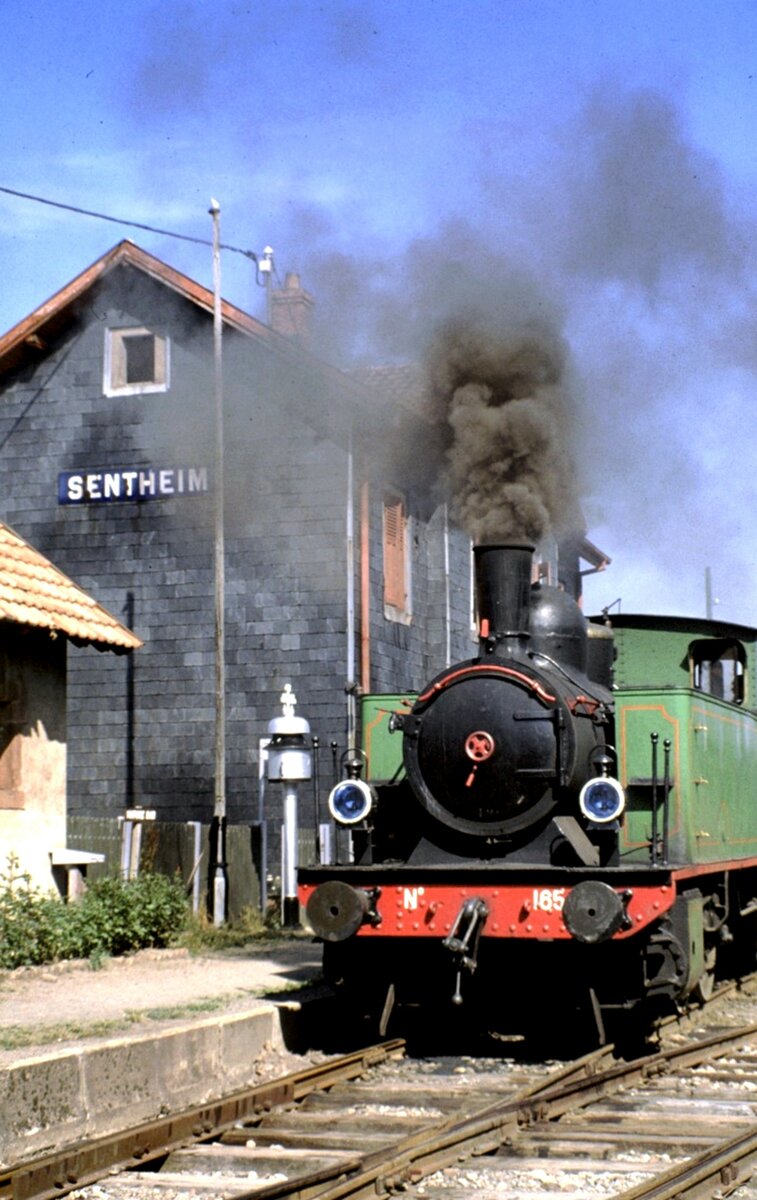 C-Dampflok No 1658 bei der Museumsbahn in Sentheim am 07.08.1979.