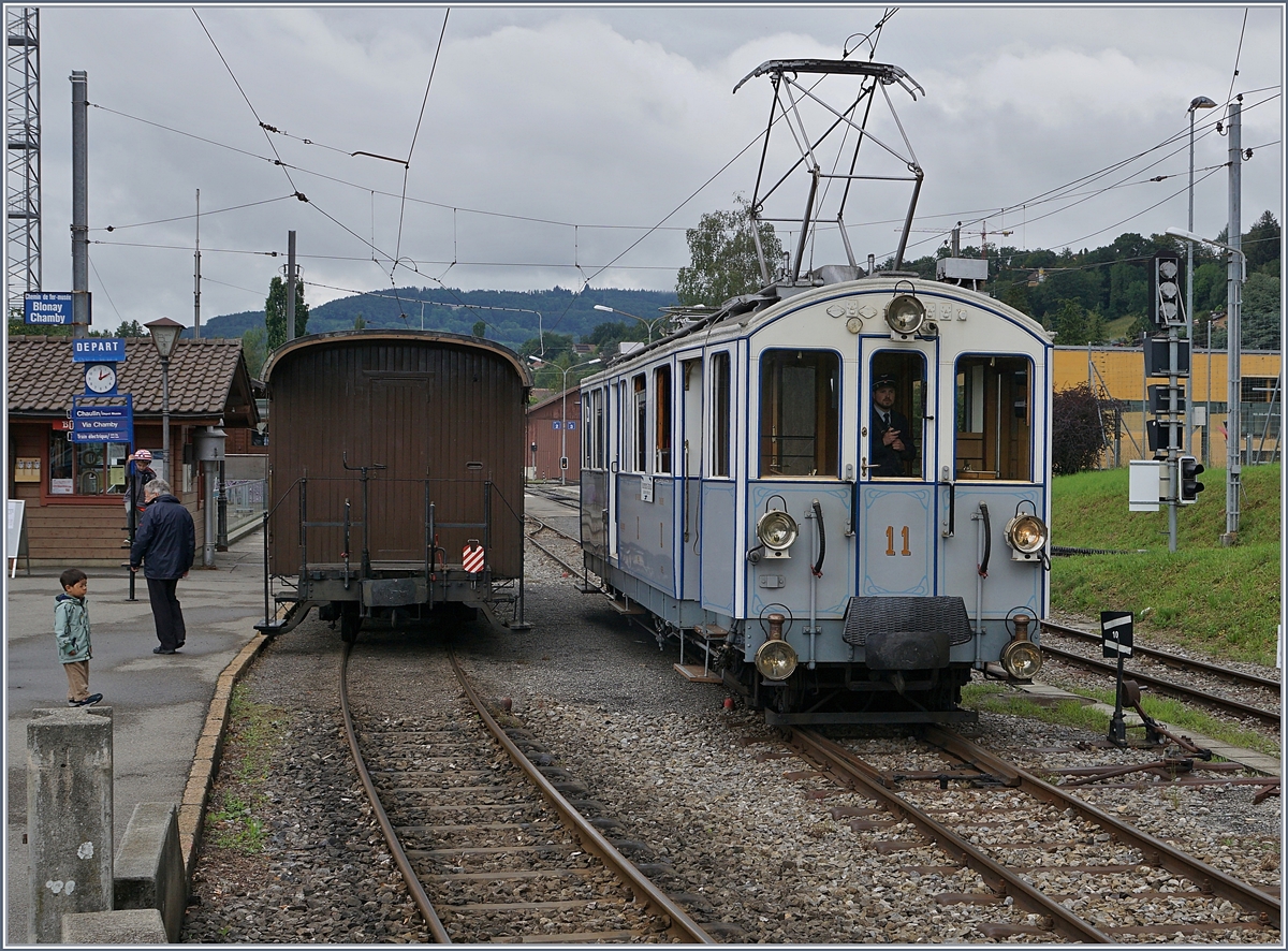 Der MOB BCFe 4/4 N� 11 beim Rangieren in Blonay.

14. Juni 2020