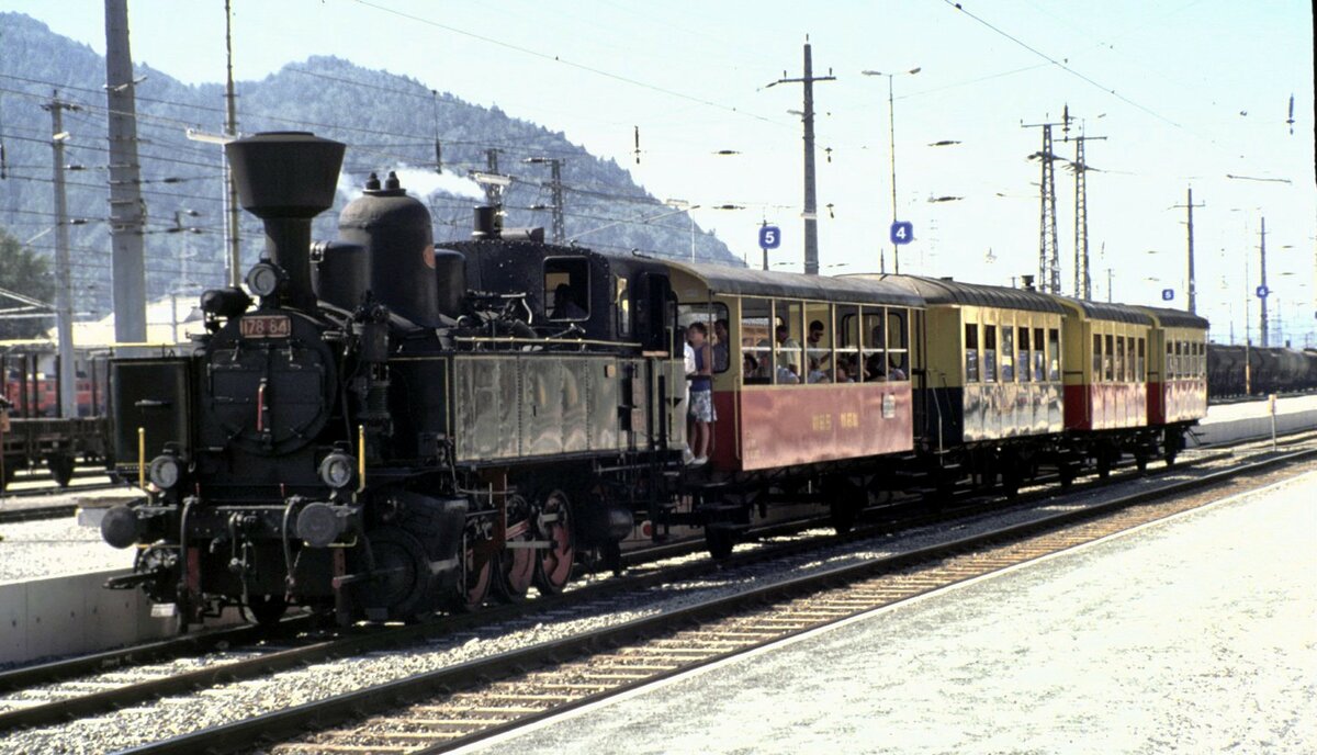 MBS 178.84 mit Sonderzug in Bludenz im August 1991.