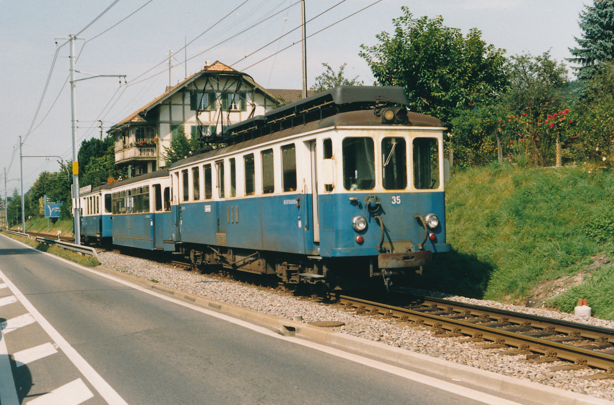 RBS/VBW:
 DR SCHNÄLLST WÄG NACH WORB 
MIT DEM BLAUE BÄHNLI WÄHREND DEN 80er-JAHREN DOKUMENTIERT.
Foto: Walter Ruetsch
