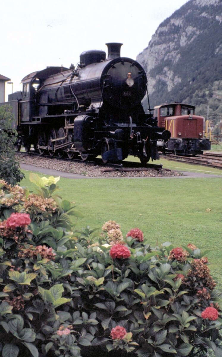 SBB C 5/6 Nr.2965 auf dem Sockelin Erstfeld am 22.09.1981.