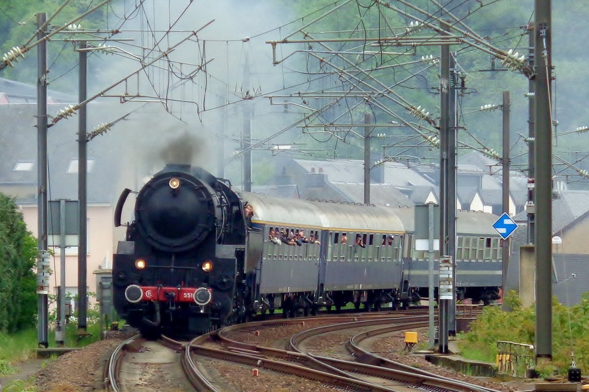 Sonderzug mit CFL 5519 treft am 29 April 2018 in Wasserbillig ein. 