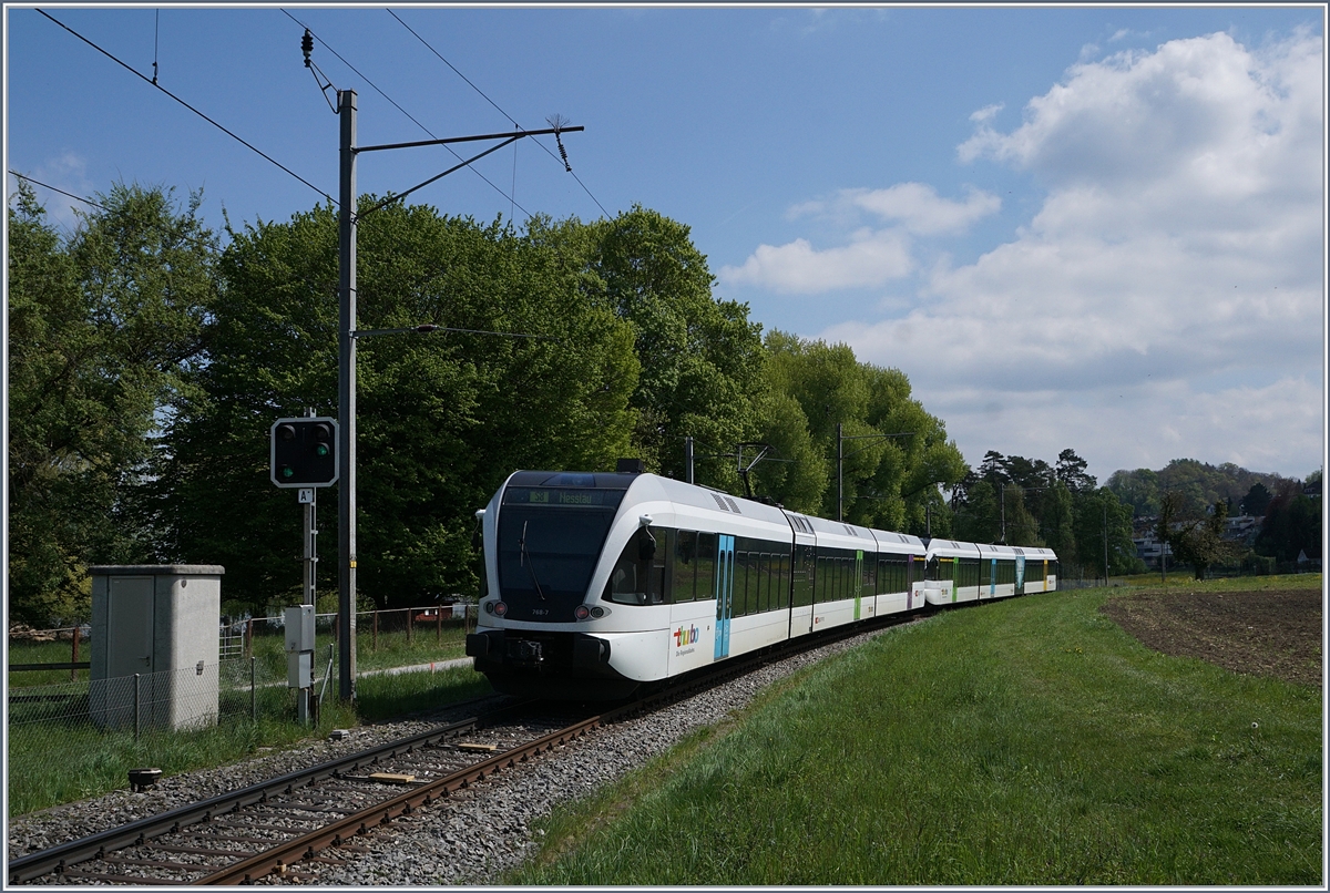 Thurbo GTW unterwegs bei Ermattigen.
23. April 2017