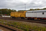 Zweiachsiger gedeckter Güterwagen 40 88 1502 947-0 B-INFBL, der Gattung Gbs (Type 2216A8), des belgischen Infrastrukturunternehmens Infrabel, als Energiewagen (mit darin befindlichen