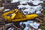   Ein abgelegter Hemmschuh LiBo am 08.02.2015 in Herdorf (KSW - Freien Grunder Eisenbahn).