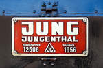   Fabrikschild der Personenzuglokomotive 23 071 (ex DB 023 071-4) am 30.04.2017 im Eisenbahnmuseum Bochum-Dahlhausen.