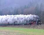 58 311 mit Sonderzug in Schmiechen am 04.01.2014.