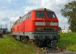   Die 218 217-8 am 18.07.2012 im DB Museum Koblenz.