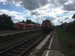 218 409 mit einem Ire nach Ulm Hbf     2 Regio Shuttle der DB als Rb nach Sigmaringen      Herbertingen, Juli 2017