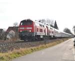 218 456-2 und eine 218 mit IC Allgäu 2012 in Bellenberg am 28.11.2009.