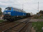 218 055-2 der Press Gesellschaft mit Schadzug in Chorin am 22.10.2019.