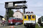 Messwagen für Stromspitze und Schall im Bahnpark Augsburg am 25.10.2009.