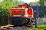   Die WLE 51  Kreis Warendorf  (Westfälische Landes-Eisenbahn) eine MaK G 1206 steht am 20.05.2014 am dem Werksanschluß der Salzgitter Mannesmann Precision GmbH in Burbach-Holzhausen.