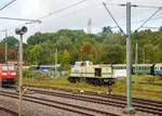   Die 580 008-7 (98 80 0580 008-7 D-MFAG) der M�ller Gleisbau AG, ex VPS 580 008-7 (Verkehrsbetriebe Peine-Salzgitter GmbH), abgestellt am 12.09.2017 beim Bahnhof Rottweil.