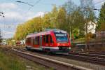   Der Dieseltriebwagen 640 001 (95 80 0640 001-3 D-DB ABp) ein Alstom Coradia LINT 27 der DreiLänderBahn (DB Regio NRW) fährt am 27.09.2014 als RB 93  Rothaarbahn  (Bad Berleburg - Kreuztal