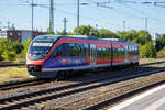   Der zweiteilige Bombardier Talent mit diesel-mechanischem Antrieb 643 710 / 643 210 der Euregiobahn am 01.06.2017 beim Hbf Münster (Westf).