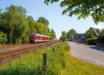   Der Triebzug 648 457 / 648 957 (95 80 0648 457-9 D-DB / 95 80 0648 957-8 D-DB) ein Alstom Coradia LINT 41 der DB Regio am 12.06.2015, als RB 85  (Puttgarden - Oldenburg in Holstein - Lübeck),