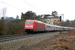 101 007-3 mit IC in Ulm bei der Bundesfestung am 31.03.2007.