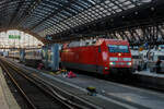 Die DB 101 005-7 (91 80 6101 005-7 D-DB) der DB Fernverkehr AG, fährt am 01 Juli 2025, mit dem EC 6 (Interlaken Ost - Bern - Basel SBB – Mannheim - Köln Hbf - Dortmund Hbf), mit