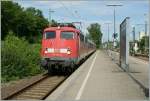Die 110 416-5 erreicht mit einem RB Marbach (am Neckar).