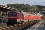 DB 114 006 steht am 23 September 2025 in Hünfeld mit ein RB nach Bebra.