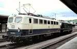 140 408-6 und 140 365-8 in Ulm am 15.07.1984.
