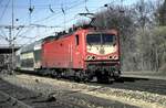 143 055-2 mit Dostozug in Ulm am 02.03.1997.