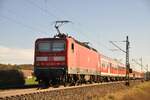 143 881-1 mit n-Wagen bei Hinterdenkental am 19.10.2012.
