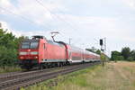 Mittlerweile ist dieses Bild schon historisch: 146 003-5 erreicht am 13.07.2018 als RE60 (4460) den Bahnhof Bickenbach an der Bergstraße.