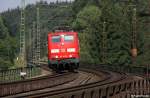 ...und noch ein Lokportr�t: DB 151 147-6 auf Leerfahrt Richtung Regensburg, KBS 880 N�rnberg - Regensburg, fotografiert auf der Br�cke �ber das Tal der Wei�en Laber bei Deining am 26.07.2012 