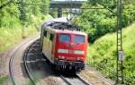 151 077-5 im Schubdienst für einen Güterzug auf der Geislinger Steige am 26.06.2012.