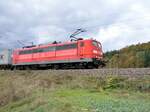 151 048-6 mit Containerzug in Amstetten am 13.10.2009.