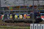 Werbelok 182 506-7, (ES 64 U2-96), wurde im Gleisvorfeld des Hbf. von M�nchen abgestellt. 01.05.2025