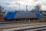   Die 185 511-3 (91 80 6185 511-3 D-EVG) der Eifelbahn Verkehrsgesellschaft abgestellt am 27.12.2016 im Bahnhof Rosenheim.