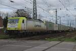 CapTrain 186 156 verlasst mit ein KLV Emmerich am etwas trüben 16 März 2024.