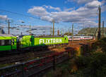 Die an die IGE - Internationale Gesellschaft für Eisenbahnverkehr für FlixTrain vermietete Siemens Vectron AC 193 604-6 / X4 E – 604 (91 80 6193 604-6 D-DISPO) der MRCE Dispolok GmbH