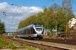   Der ET 222104 (94 80 0426 103-8 D-ABRN / 94 80 0826 103-4 D-ABRN), ex ET 22 004, ein 2-teiliger Stadler Flirt der Abellio Rail NRW fährt am 29.09.2014 als RB 91  Ruhr-Sieg-Bahn  Hagen -