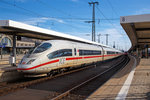   Der ICE 3 - Tz 313  Treuchtlingen  (93 80 6403 013-6 D-DB / 93 80 6403 513-5 D-DB) fährt am 28.03.2016 aus dem Hauptbahnhof Nürnberg in Richtung Norden aus.