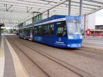 Straßenbahn / Stadtverkehr; Braunschweig;       NGT 8 D Nr.0752 von Alstom Baujahr 2007 mit Namen:  Melverode  in der Hst Braunschweig Hbf am 16.06.2016.