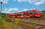 Mal ein anderes Hamsterbild - Der vierteilige  Bombardier Talent 2 (442 761 / 442 261) der DB Regio als RE 9 - Rhein Sieg Express (RSX) Aachen - K�ln - Siegen erreicht gleich (am 06.07.2013) den
