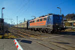 Die 139 287-7 (91 80 6139 287-7 D-BYB) der BayernBahn GmbH f�hrt am 14.02.2023 mit dem sogenannten  Henkelzug  (Langenfeld/Rhld.