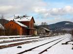 Blick auf den Bahnhof Herdorf am 09.02.2013.