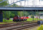 Abgestellt zur Wochenendruhe in Kreuztal am 13.08.2023: Die 265 022-4 (92 80 1265 022-4 D-DB) eine Voith Gravita 15L BB und dahinter die 294 847-9 (98 80 3294 847-9 D-DB), eine V90 remotorisiert, ex