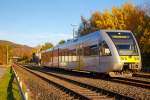   Der VT 116 (95 80 0646 416-7 D-HEB / 95 80 0946 916-3 D-HEB / 95 80 0946 416-4 D-HEB) ein Stadler GTW 2/6 der HellertalBahn fährt am 02.11.2015, als RB 96  HellertalBahn  (Betzdorf - Herdorf -