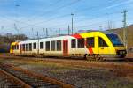   Der VT 267  (95 80 0648 167-4 D-HEB / 95 80 0648 667-3 D-HEB) ein Alstom Coradia LINT 41 der HLB (Hessische Landesbahn), ex Vectus VT 267, am 18.01.2015 als RB 95  Sieg-Dill-Bahn   Au/Sieg -Siegen