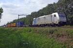 Lineas 186 455 trug am 4 Augustus 2019 noch keine Lineas-Merkmale beim Passage bei Tilburg Oude Warande.